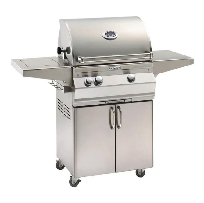Fire Magic Aurora A430s 24-Inch Propane Gas Freestanding Grill w/ Flush Mounted Single Side Burner, 1 Sear Burner and Analog Thermometer - A430S-7LAP-62 - Fire Magic Grills Fire Magic