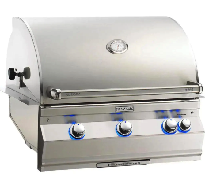 Fire Magic Aurora A660I 30-Inch Built-In Propane Gas Grill With Rotisserie And Analog Thermometer - A660I-8EAP - Fire Magic Grills Fire Magic