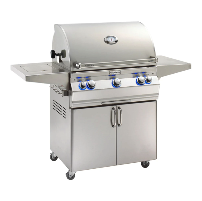 Fire Magic Aurora A660s 30-Inch Propane Gas Freestanding Grill w/ Flush Mounted Single Side Burner, Backburner, Rotisserie Kit and Analog Thermometer - A660S-8EAP-62 - Fire Magic Grills Fire Magic