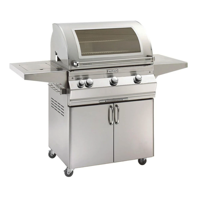Fire Magic Aurora A660s 30-Inch Propane Gas Freestanding Grill w/ Flush Mounted Single Side Burner, Magic View Window and Analog Thermometer - A660S-7EAP-62-W - Fire Magic Grills Fire Magic