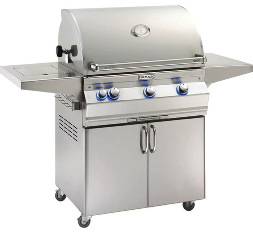 Fire Magic Aurora A660S 30-Inch Propane Gas Grill With One Infrared Burner, Rotisserie, Side Burner, And Analog Thermometer - A660S-8LAP-62 - Fire Magic Grills Fire Magic