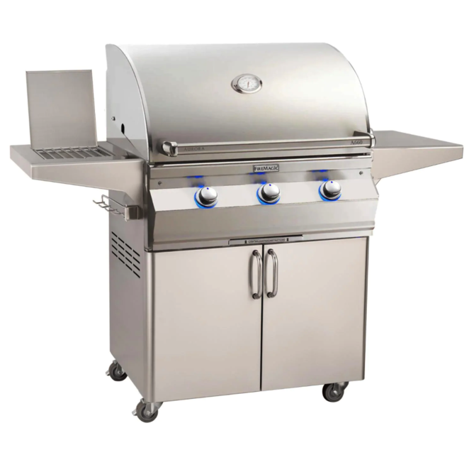 Fire Magic Aurora A660S 30-Inch Propane Gas Grill With One Infrared Burner, Side Burner, And Analog Thermometer - A660S-7LAP-62 - Fire Magic Grills Fire Magic
