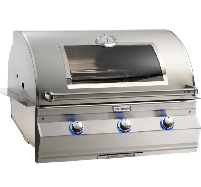 Fire Magic Aurora A790I 36-Inch Built-In Natural Gas Grill With Magic View Window And Analog Thermometer - A790I-7EAN-W - Fire Magic Grills Fire Magic