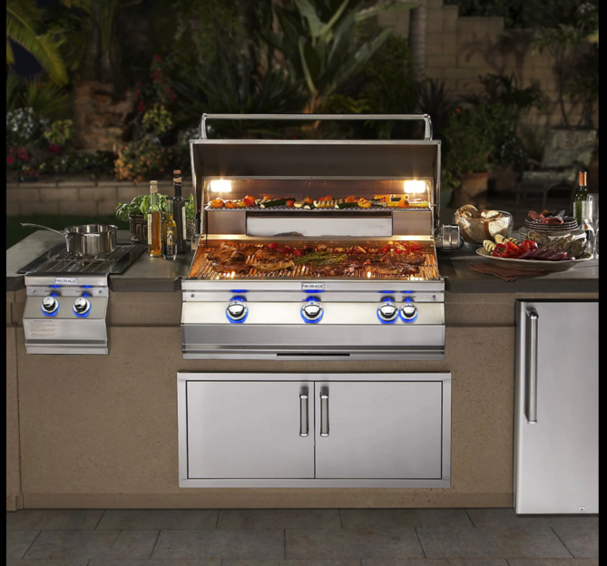 Fire Magic Aurora A790I 36-Inch Built-In Natural Gas Grill With One Infrared Burner, Magic View Window, Rotisserie, And Analog Thermometer - A790I-8LAN-W Fire Magic