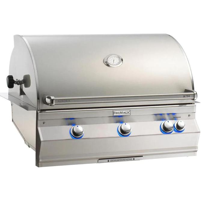 Fire Magic Aurora A790I 36-Inch Built-In Natural Gas Grill With One Infrared Burner, Rotisserie, And Analog Thermometer - A790I-8LAN Fire Magic