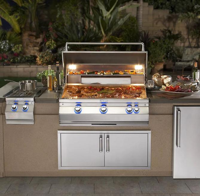 Fire Magic Aurora A790I 36-Inch Built-In Natural Gas Grill With One Infrared Burner, Rotisserie, And Analog Thermometer - A790I-8LAN