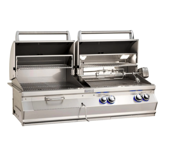 Fire Magic Aurora A830I 46-Inch Built-In Propane Gas & Charcoal Combo Grill With Rotisserie And Analog Thermometer - A830I-8EAP-CB - Fire Magic Grills Fire Magic