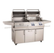 Fire Magic Aurora A830s 46-Inch Propane Gas and Charcoal Freestanding Dual Grill w/ 1 Sear Burner, Backburner, Rotisserie Kit and Analog Thermometer - A830S-8LAP-61-CB - Fire Magic Grills Fire Magic