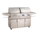 Fire Magic Aurora A830s 46-Inch Propane Gas and Charcoal Freestanding Dual Grill w/ 1 Sear Burner, Backburner, Rotisserie Kit and Analog Thermometer - A830S-8LAP-61-CB - Fire Magic Grills Fire Magic