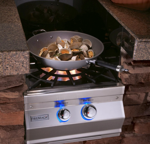 Fire Magic Aurora Built-In Natural Gas Power Burner W/ Porcelain Coated Cast Iron Grid - 19-7B2N-0 Fire Magic
