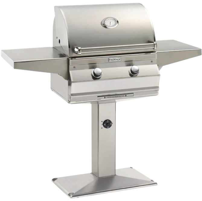 Fire Magic Choice C430S 24-Inch Propane Gas Grill With Analog Thermometer On Patio Post - C430S-RT1P-P6 - Fire Magic Grills Fire Magic
