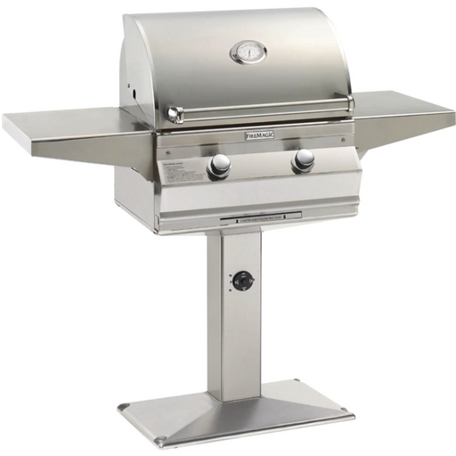 Fire Magic Choice Multi-User CM430S 24-Inch Natural Gas Grill With Analog Thermometer On Patio Post - CM430S-RT1N-P6 - Fire Magic Grills Fire Magic