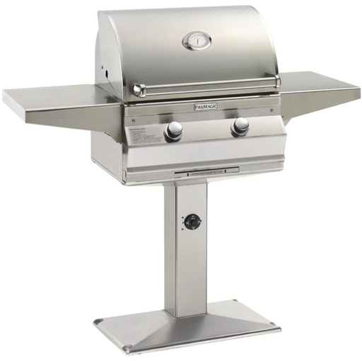 Fire Magic Choice Multi-User CM430S 24-Inch Propane Gas Grill With Analog Thermometer On Patio Post - CM430S-RT1P-P6 - Fire Magic Grills Fire Magic