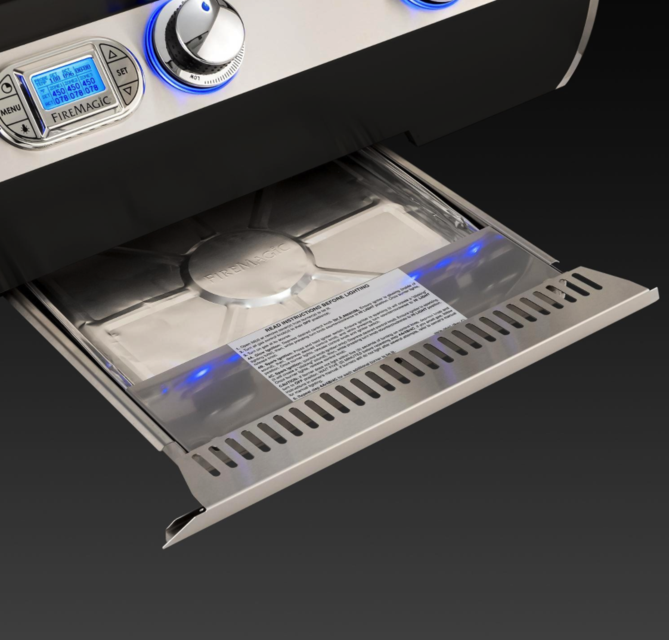 Fire Magic Echelon Black Diamond H790I 36-Inch Built-In Natural Gas Grill W/ One Infrared Burner, Magic View Window, Rotisserie, & Digital Thermometer - H790I-8L1N-W - Fire Magic Grills Fire Magic