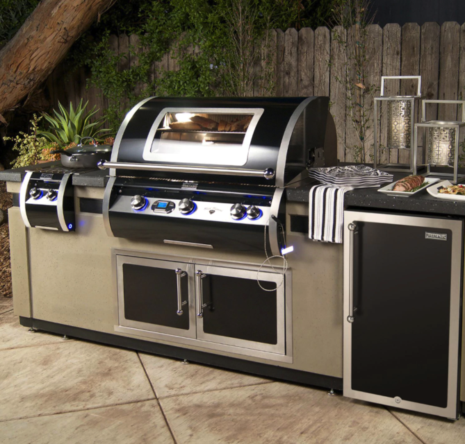 Fire Magic Echelon Black Diamond H790I 36-Inch Built-In Natural Gas Grill W/ One Infrared Burner, Magic View Window, Rotisserie, & Digital Thermometer - H790I-8L1N-W - Fire Magic Grills Fire Magic