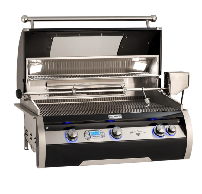 Fire Magic Echelon Black Diamond H790I 36-Inch Built-In Natural Gas Grill W/ One Infrared Burner, Magic View Window, Rotisserie, & Digital Thermometer - H790I-8L1N-W - Fire Magic Grills Fire Magic