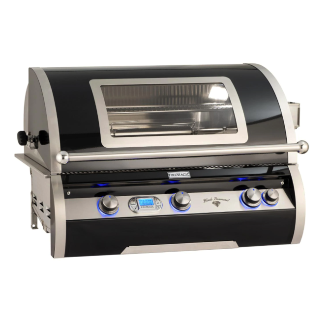 Fire Magic Echelon Black Diamond H790I 36-Inch Built-In Natural Gas Grill W/ One Infrared Burner, Magic View Window, Rotisserie, & Digital Thermometer - H790I-8L1N-W - Fire Magic Grills Fire Magic