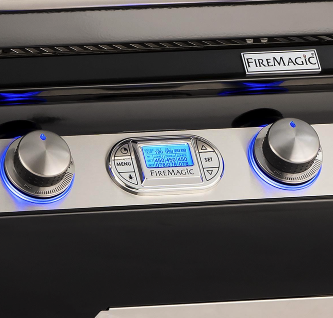 Fire Magic Echelon Black Diamond H790I 36-Inch Built-In Natural Gas Grill W/ One Infrared Burner, Magic View Window, Rotisserie, & Digital Thermometer - H790I-8L1N-W - Fire Magic Grills Fire Magic