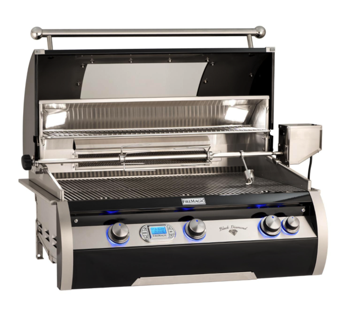 Fire Magic Echelon Black Diamond H790I 36-Inch Built-In Propane Gas Grill W/ Magic View Window, Rotisserie, & Digital Thermometer - H790I-8E1P-W - Fire Magic Grills
