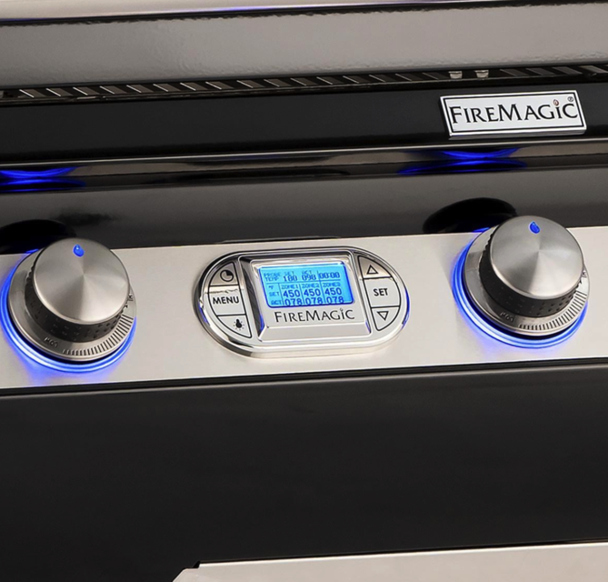 Fire Magic Echelon Black Diamond H790I 36-Inch Built-In Propane Gas Grill W/ Magic View Window, Rotisserie, & Digital Thermometer - H790I-8E1P-W - Fire Magic Grills