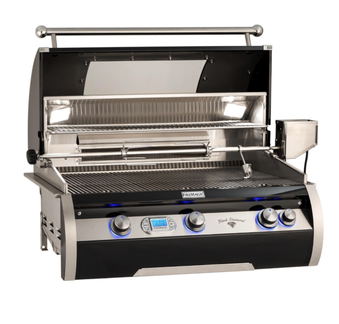Fire Magic Echelon Black Diamond H790I 36-Inch Built-In Propane Gas Grill W/ One Infrared Burner, Magic View Window, Rotisserie, & Digital Thermometer - H790I-8L1P-W - Fire Magic Grills Fire Magic
