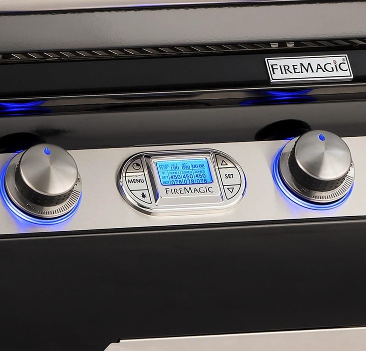 Fire Magic Echelon Black Diamond H790I 36-Inch Built-In Propane Gas Grill W/ One Infrared Burner, Magic View Window, Rotisserie, & Digital Thermometer - H790I-8L1P-W - Fire Magic Grills Fire Magic
