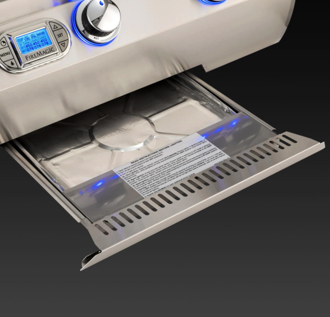Fire Magic Echelon Diamond E1060S 48-Inch Propane Gas Grill W/ Power Burner, One Infrared Burner, Magic View Window, Rotisserie, & Digital Thermometer - E1060S-8L1P-51-W Fire Magic