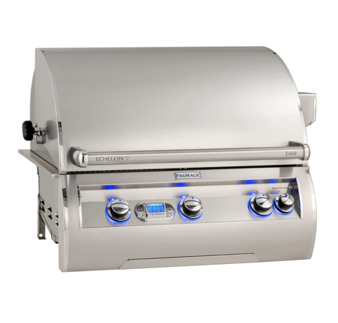 Fire Magic Echelon Diamond E660I 30-Inch Built-In Natural Gas Grill W/ One Infrared Burner, Rotisserie, & Digital Thermometer - E660I-8L1N - Fire Magic Grills Fire Magic