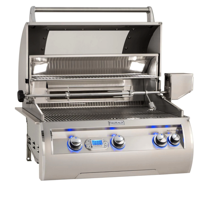 Fire Magic Echelon Diamond E660I 30-Inch Built-In Propane Gas Grill W/ One Infrared Burner, Magic View Window, Rotisserie, & Digital Thermometer - E660I-8L1P-W - Fire Magic Grills Fire Magic