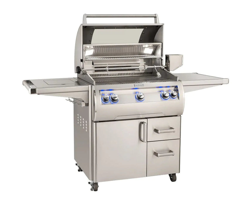 Fire Magic Echelon Diamond E660s 30" A Series Freestanding Gas Grill With Rotisserie, Infrared Burner, Single Side Burner, Analog Thermometer & Magic View Window , Propane - E660S-8LAP-62-W Fire Magic
