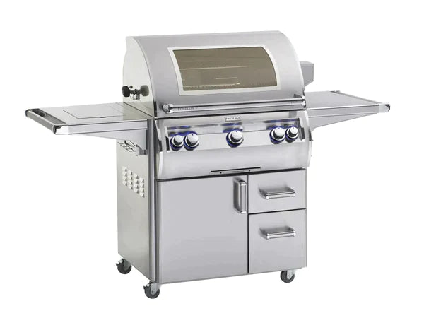 Fire Magic Grills Echelon Diamond E660s 30" A Series Freestanding Gas Grill With Rotisserie, Single Side Burner. Analog Thermometer & Magic View Window, Natural Gas - E660S-8EAN-62-W Fire Magic