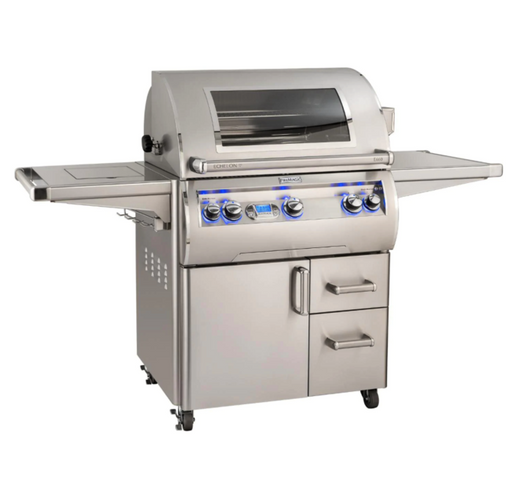 Fire Magic Echelon Diamond E660S 30-Inch Propane Gas Grill W/ One Infrared Burner, Side Burner, Magic View Window, Rotisserie, & Digital Thermometer - E660S-8L1P-62-W - Fire Magic Grills Fire Magic