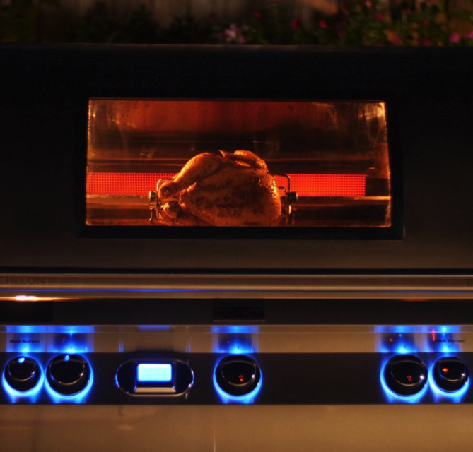 Fire Magic Echelon Diamond E660S 30-Inch Propane Gas Grill W/ One Infrared Burner, Side Burner, Magic View Window, Rotisserie, & Digital Thermometer - E660S-8L1P-62-W - Fire Magic Grills Fire Magic
