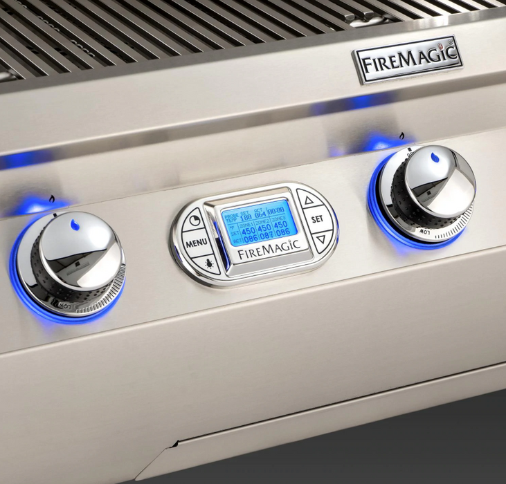 Fire Magic Grills Echelon Diamond E660S 30-Inch Propane Gas Grill W/ One Infrared Burner, Side Burner, Magic View Window, Rotisserie, & Digital Thermometer - E660S-8L1P-62-W Fire Magic