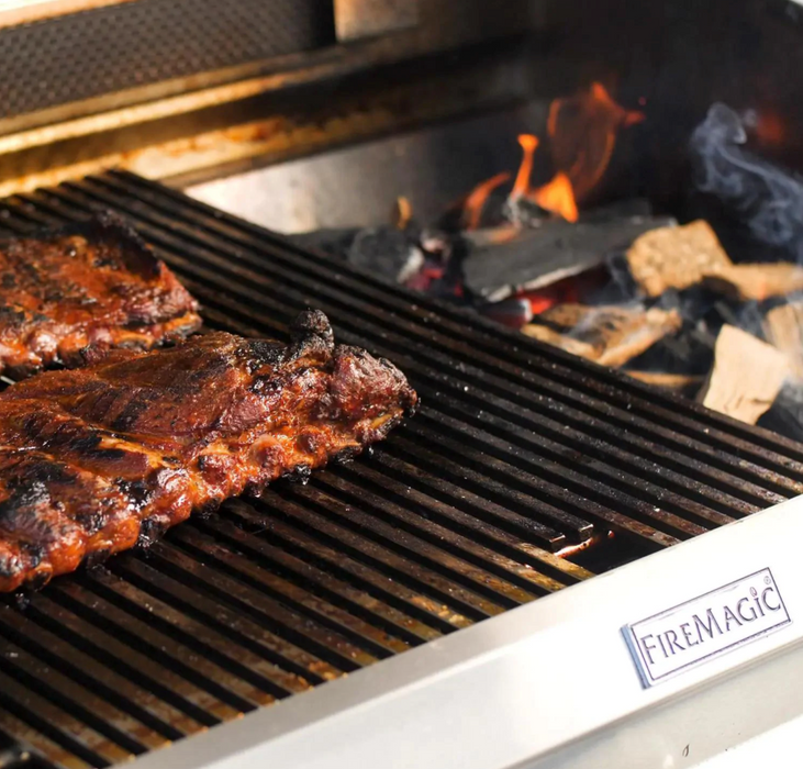 Fire Magic Grills Echelon Diamond E660S 30-Inch Propane Gas Grill W/ One Infrared Burner, Side Burner, Magic View Window, Rotisserie, & Digital Thermometer - E660S-8L1P-62-W Fire Magic