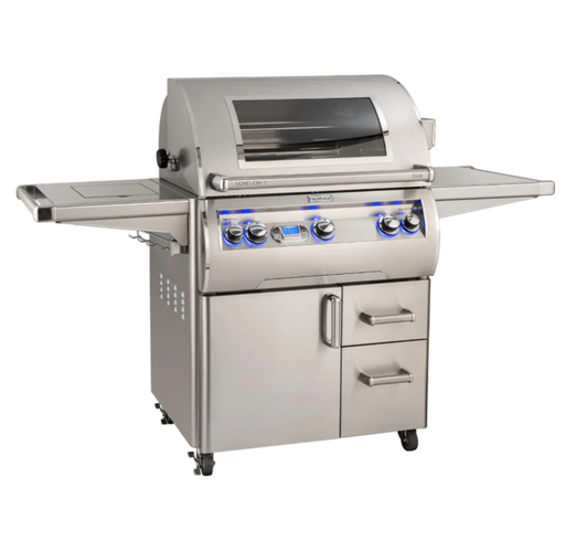 Fire Magic Echelon Diamond E660S 30-Inch Propane Gas Grill W/ One Infrared Burner, Side Burner, Magic View Window, Rotisserie, & Digital Thermometer - E660S-8L1P-62-W - Fire Magic Grills Fire Magic