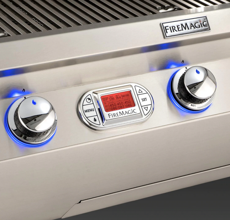 Fire Magic Grills Echelon Diamond E660S 30-Inch Propane Gas Grill W/ One Infrared Burner, Side Burner, Magic View Window, Rotisserie, & Digital Thermometer - E660S-8L1P-62-W Fire Magic