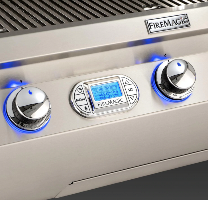 Fire Magic Echelon Diamond E790I 36-Inch Built-In Natural Gas Grill W/ One Infrared Burner, Magic View Window, Rotisserie, & Digital Thermometer - E790I-8L1N-W - Fire Magic Grills Fire Magic