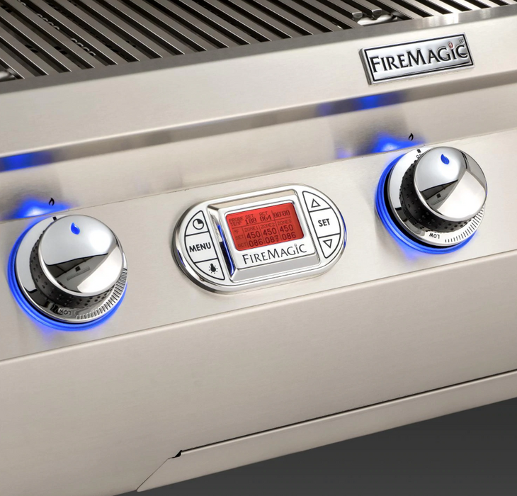 Fire Magic Echelon Diamond E790I 36-Inch Built-In Natural Gas Grill W/ One Infrared Burner, Magic View Window, Rotisserie, & Digital Thermometer - E790I-8L1N-W - Fire Magic Grills Fire Magic