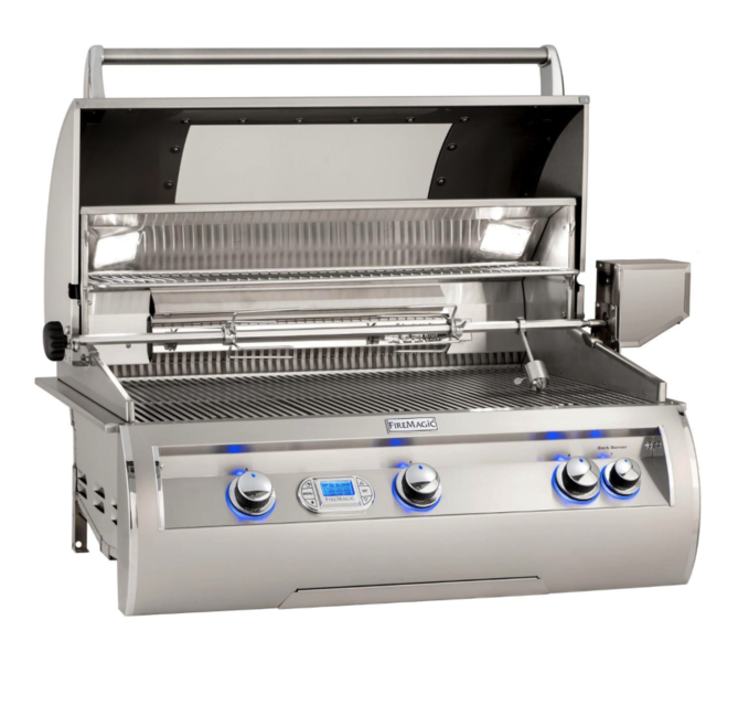 Fire Magic Echelon Diamond E790I 36-Inch Built-In Propane Gas Grill W/ One Infrared Burner, Magic View Window, Rotisserie, & Digital Thermometer - E790I-8L1P-W - Fire Magic Grills Fire Magic