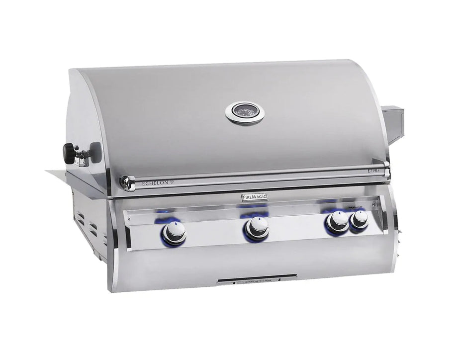 Fire Magic Echelon Diamond E790i 36" Natural Gas Built-In Grill w/ 1 Sear Burner, Backburner, Rotisserie Kit, and Analog Thermometer - E790I-8LAN Fire Magic