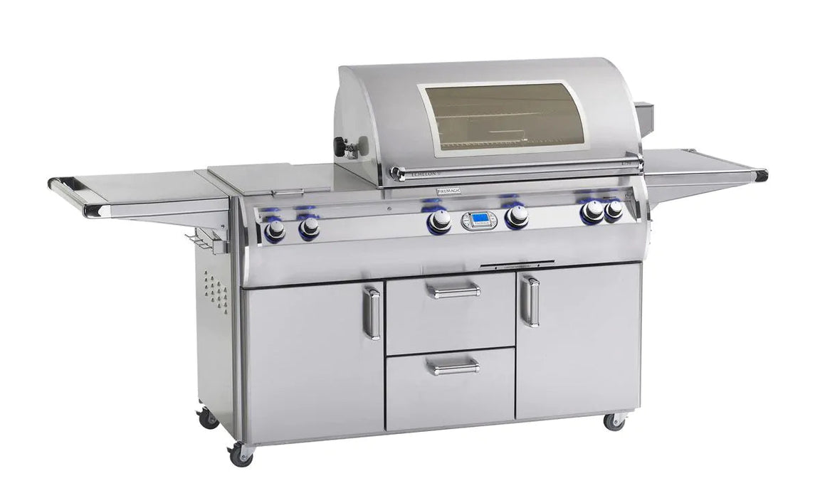 Fire Magic Echelon Diamond E790s 36" Freestanding Gas Grill With Rotisserie, Infrared Burner, Double Side Burner, Digital Thermometer & Magic View Window, Propane - E790S-8L1P-71-W Fire Magic