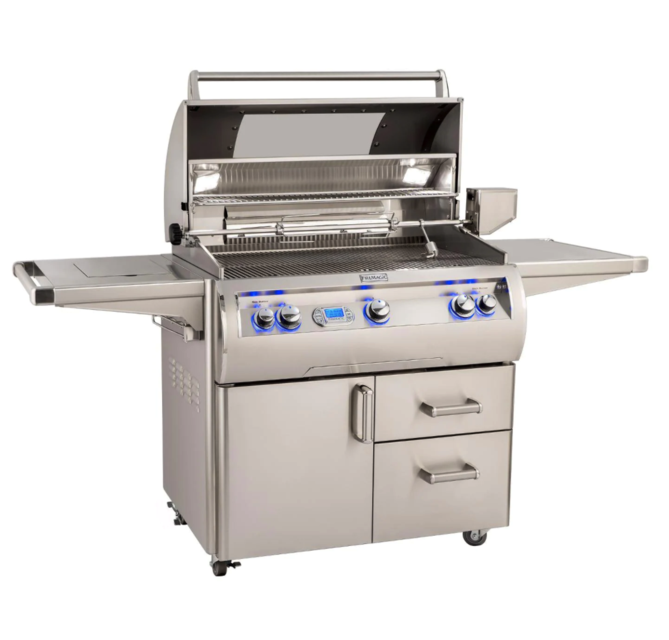 Fire Magic Echelon Diamond E790S 36-Inch Propane Gas Grill W/ Side Burner, Magic View Window, Rotisserie, & Digital Thermometer - E790S-8E1P-62-W - Fire Magic Grills Fire Magic