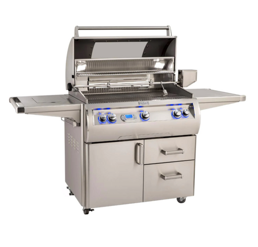 Fire Magic Echelon Diamond E790S 36-Inch Propane Gas Grill W/ Side Burner, One Infrared Burner, Magic View Window, Rotisserie, & Digital Thermometer - E790S-8L1P-62-W - Fire Magic Grills Fire Magic