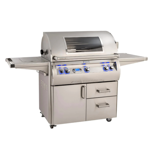Fire Magic Echelon Diamond E790S 36-Inch Propane Gas Grill W/ Side Burner, One Infrared Burner, Magic View Window, Rotisserie, & Digital Thermometer - E790S-8L1P-62-W - Fire Magic Grills Fire Magic