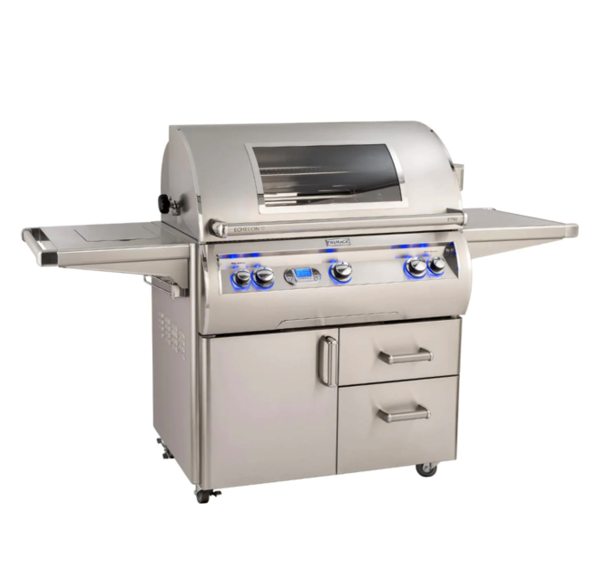 Fire Magic Echelon Diamond E790S 36-Inch Propane Gas Grill W/ Side Burner, One Infrared Burner, Magic View Window, Rotisserie, & Digital Thermometer - E790S-8L1P-62-W - Fire Magic Grills Fire Magic