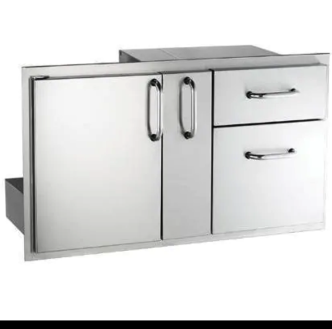 Fire Magic Select 36-Inch Access Door With Platter Storage And Double Drawer - 33816S - Fire Magic Grills Fire Magic