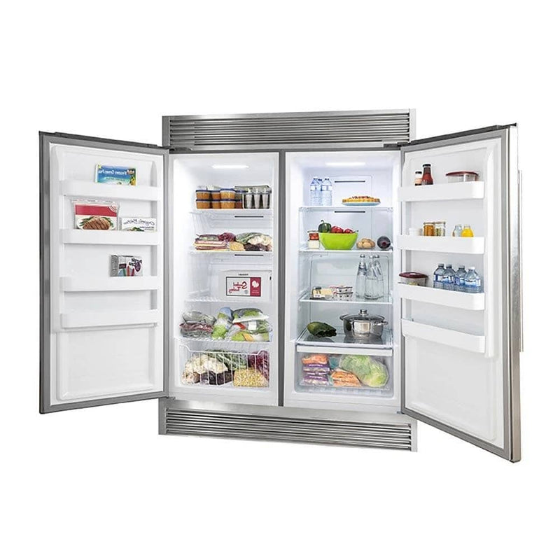 Forno 3-Piece Appliance Package - 30-Inch Gas Range, Pro-Style Refrigerator, and Wall Mount Hood in Stainless Steel