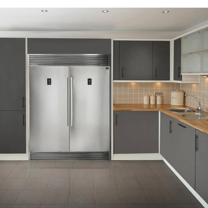 Forno 3-Piece Appliance Package - 30-Inch Gas Range, Pro-Style Refrigerator, and Wall Mount Hood in Stainless Steel