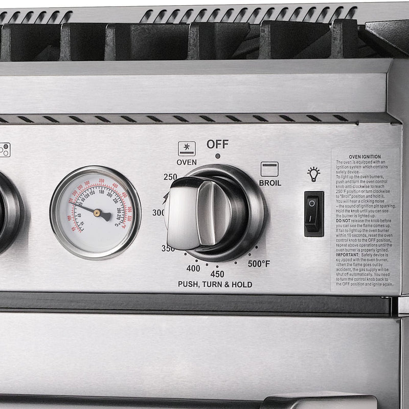 Forno 3-Piece Appliance Package - 30-Inch Gas Range, Pro-Style Refrigerator, and Wall Mount Hood in Stainless Steel